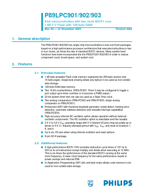 P89LPC901FN Datasheet PDF Philips Electronics