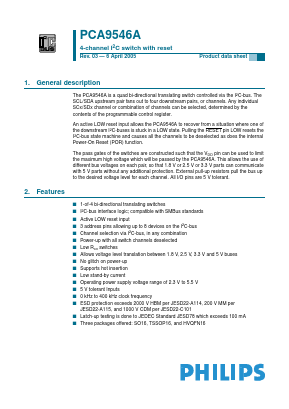 PCA9546A Datasheet PDF Philips Electronics