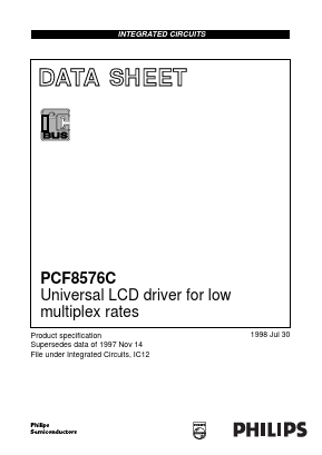 PCF8576CT Datasheet PDF Philips Electronics
