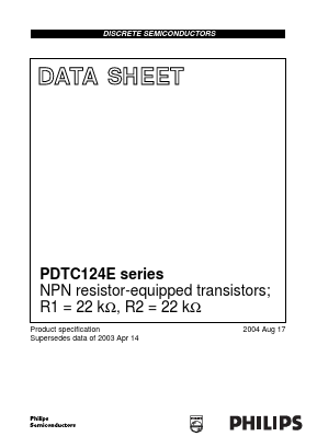 PDTC124ET Datasheet PDF Philips Electronics