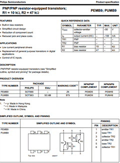 PEMB9 Datasheet PDF Philips Electronics