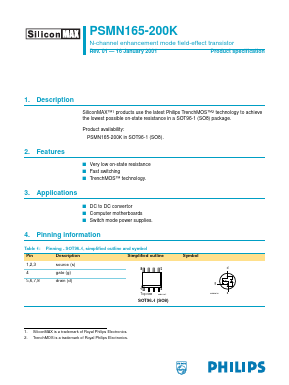 PSMN165-200K Datasheet PDF Philips Electronics