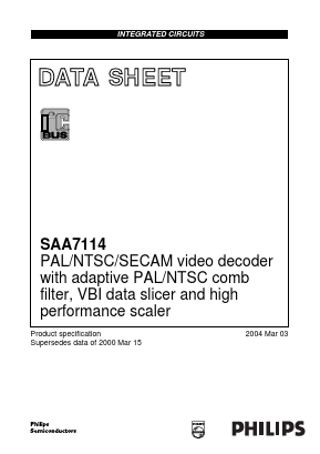 SAA7114H/V1 Datasheet PDF Philips Electronics