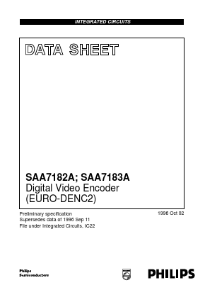 SAA7182A Datasheet PDF Philips Electronics