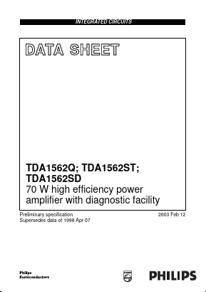 TDA1562 Datasheet PDF Philips Electronics