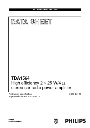 TDA1564TH Datasheet PDF Philips Electronics