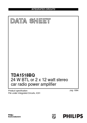 TDA1518 Datasheet PDF Philips Electronics
