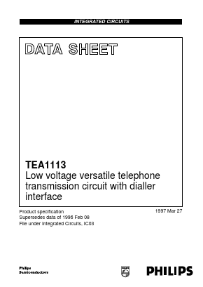 TEA1113 Datasheet PDF Philips Electronics