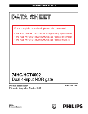 74HC4002DB Datasheet PDF Philips Electronics