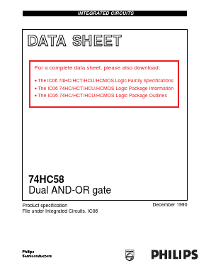 74HC58 Datasheet PDF Philips Electronics