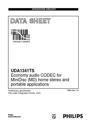 UDA1341TS Datasheet PDF Philips Electronics