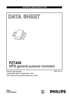 PZTA06 Datasheet PDF Philips Electronics