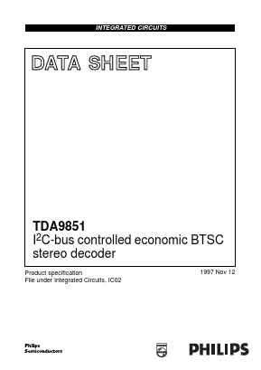 TDA9851 Datasheet PDF Philips Electronics