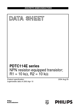 PDTC114EE Datasheet PDF Philips Electronics