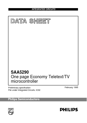 SAA5290ZP/XXX Datasheet PDF Philips Electronics