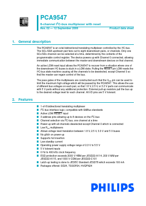 PCA9547 Datasheet PDF Philips Electronics