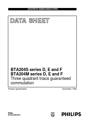 BTA204S-500D Datasheet PDF Philips Electronics