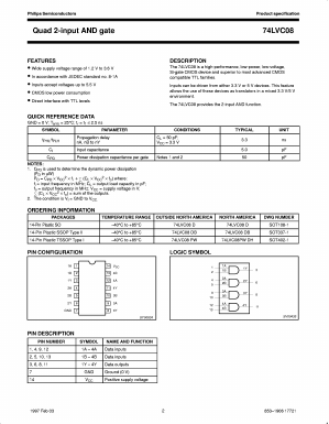 74LVC08PW Datasheet PDF Philips Electronics