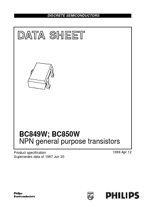 BC850W Datasheet PDF Philips Electronics