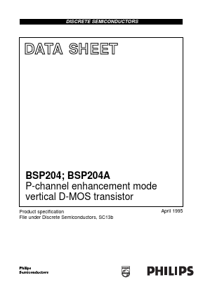 BSP204 Datasheet PDF Philips Electronics