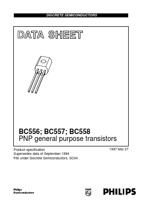 BC557 Datasheet PDF Philips Electronics