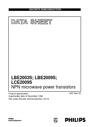 LBE2009S Datasheet PDF Philips Electronics