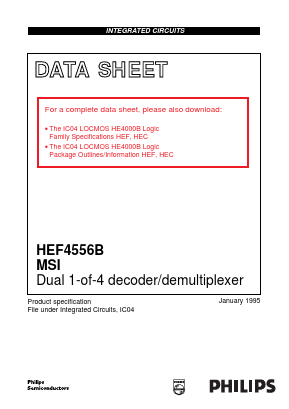 HEF4556BDB Datasheet PDF Philips Electronics