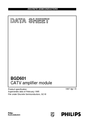 BGD601 Datasheet PDF Philips Electronics