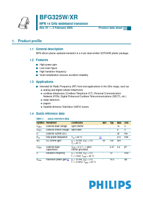 BFG325W-XR Datasheet PDF Philips Electronics