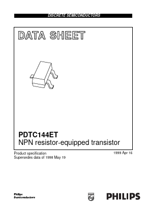 PDTC144ET_99 Datasheet PDF Philips Electronics