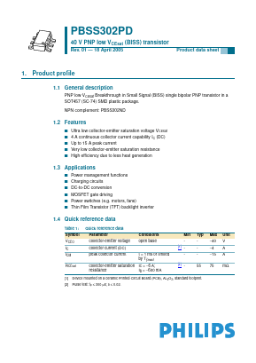 PBSS302PD Datasheet PDF Philips Electronics