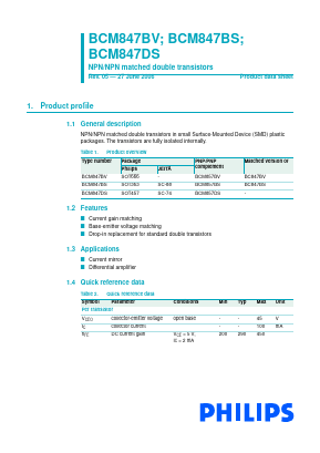 BCM857BV Datasheet PDF Philips Electronics