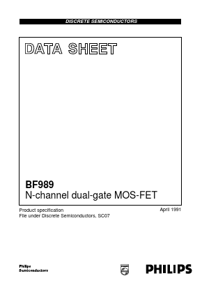 BF989 Datasheet PDF Philips Electronics