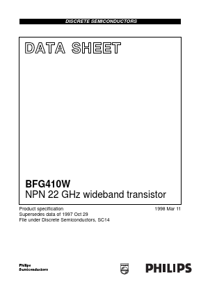 BFG410 Datasheet PDF Philips Electronics