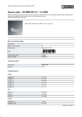 1413065 Datasheet PDF Phoenix Contact