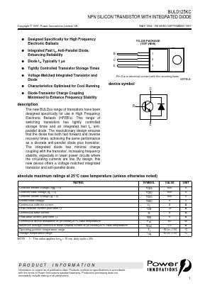 BULD125KC Datasheet PDF Power Innovations