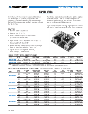 MAP110-4002 Datasheet PDF Power-One Inc.