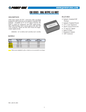 CRD515 Datasheet PDF Power-One Inc.
