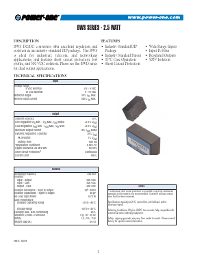BWS0505 Datasheet PDF Power-One Inc.