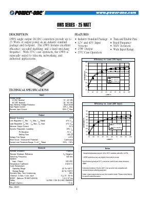 OWS1205 Datasheet PDF Power-One Inc.