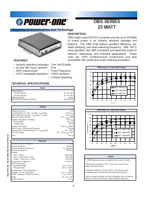 OBS025ZJ Datasheet PDF Power-One Inc.