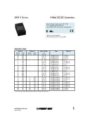 5IMX4-15-9 Datasheet PDF Power-One Inc.