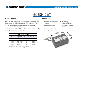 BRS509 Datasheet PDF Power-One Inc.