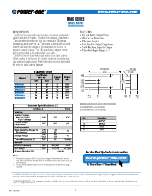 DFA6U12S15 Datasheet PDF Power-One Inc.