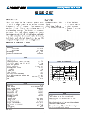 HBS075ZH-A Datasheet PDF Power-One Inc.