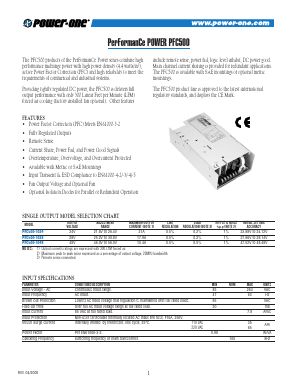 PFC500-1024 Datasheet PDF Power-One Inc.