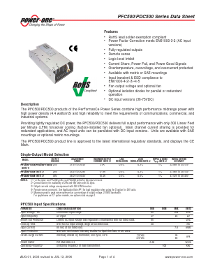 PFC500-1048 Datasheet PDF Power-One Inc.