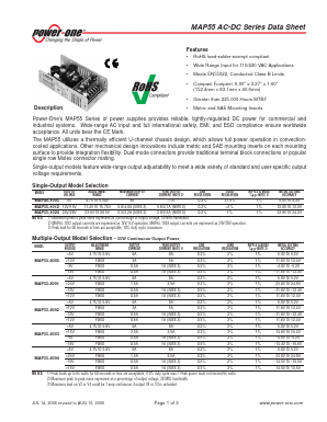 MAP55-4002 Datasheet PDF Power-One Inc.