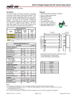 DFC15U48S5 Datasheet PDF Power-One Inc.