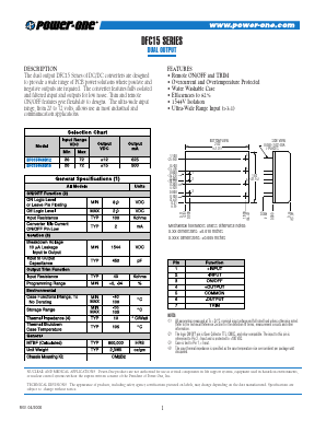 DFC15U48D12 Datasheet PDF Power-One Inc.